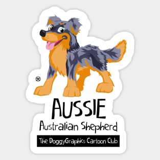 Aussie CartoonClub - Merle & Tan Sticker